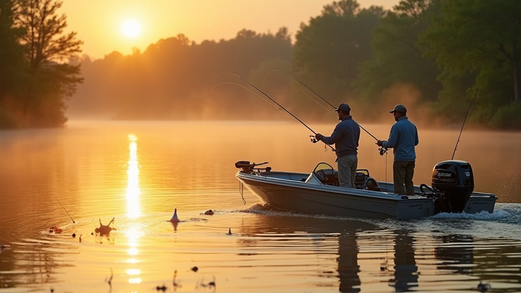 boat fishing for shad