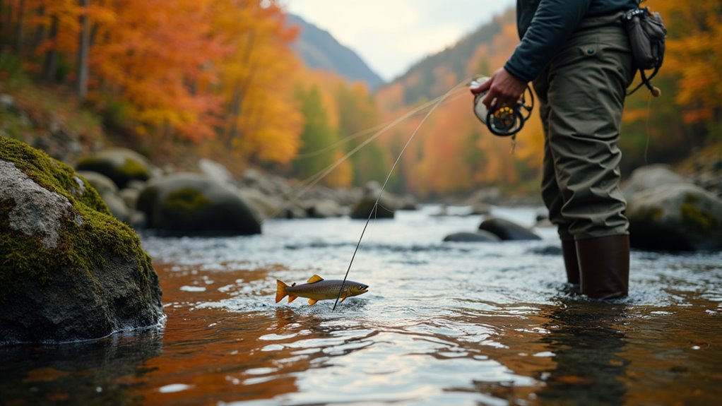 stealthy upstream brook trout fishing