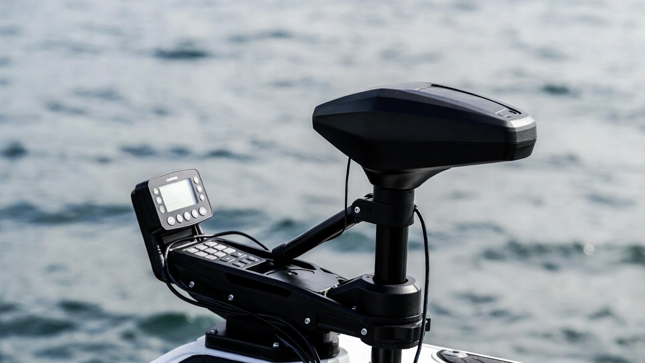 Infographic diagram showing thrust-to-weight calculation for trolling motors — 2 lbs of thrust per 100 lbs of boat weight
